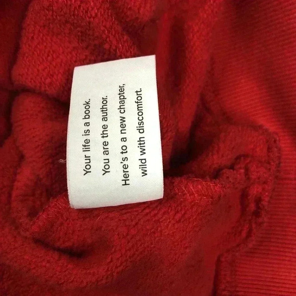 Seek Discomfort Hoodie Sz 2XL Red Color Sweatshirt Embroidered Organic - Picture 9 of 11